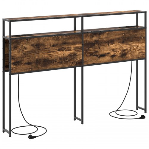 Opbevaringssengegavl - røget eg, 143 cm