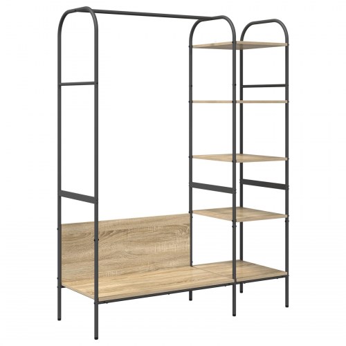 Tøjstativ med hylde Brun 120 x 44 x 160 cm Konstrueret træ