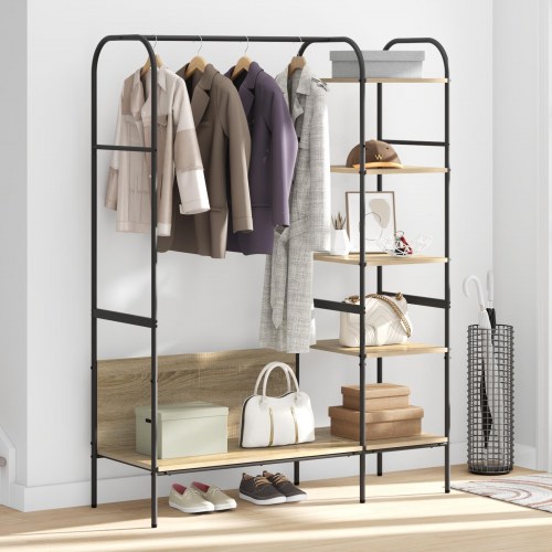 Tøjstativ med hylde Brun 120 x 44 x 160 cm Konstrueret træ