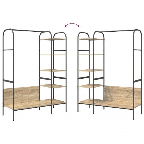 Tøjstativ med hylde Brun 120 x 44 x 160 cm Konstrueret træ