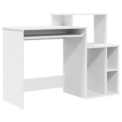 Skrivebord med opbevaring Hvid 120.5x44x88.5 cm Ingeniørtræ
