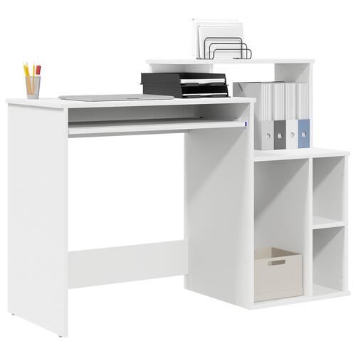 Skrivebord med opbevaring Hvid 120.5x44x88.5 cm Ingeniørtræ