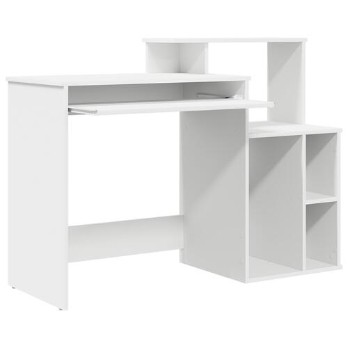 Skrivebord med opbevaring Hvid 120.5x44x88.5 cm Ingeniørtræ