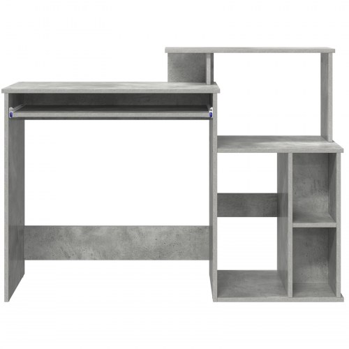 Skrivebord med opbevaring Betongrå 120.5 x 44 x 88.5 cm