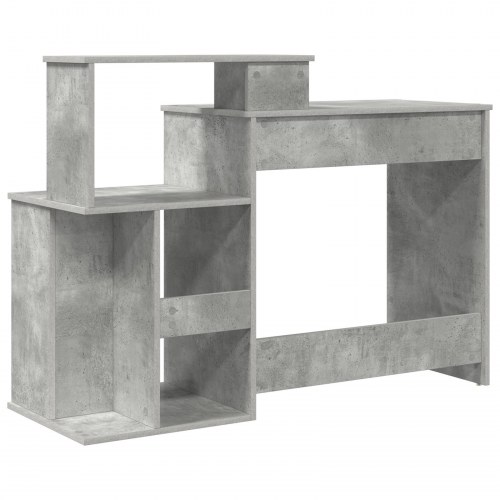 Skrivebord med opbevaring Betongrå 120.5 x 44 x 88.5 cm