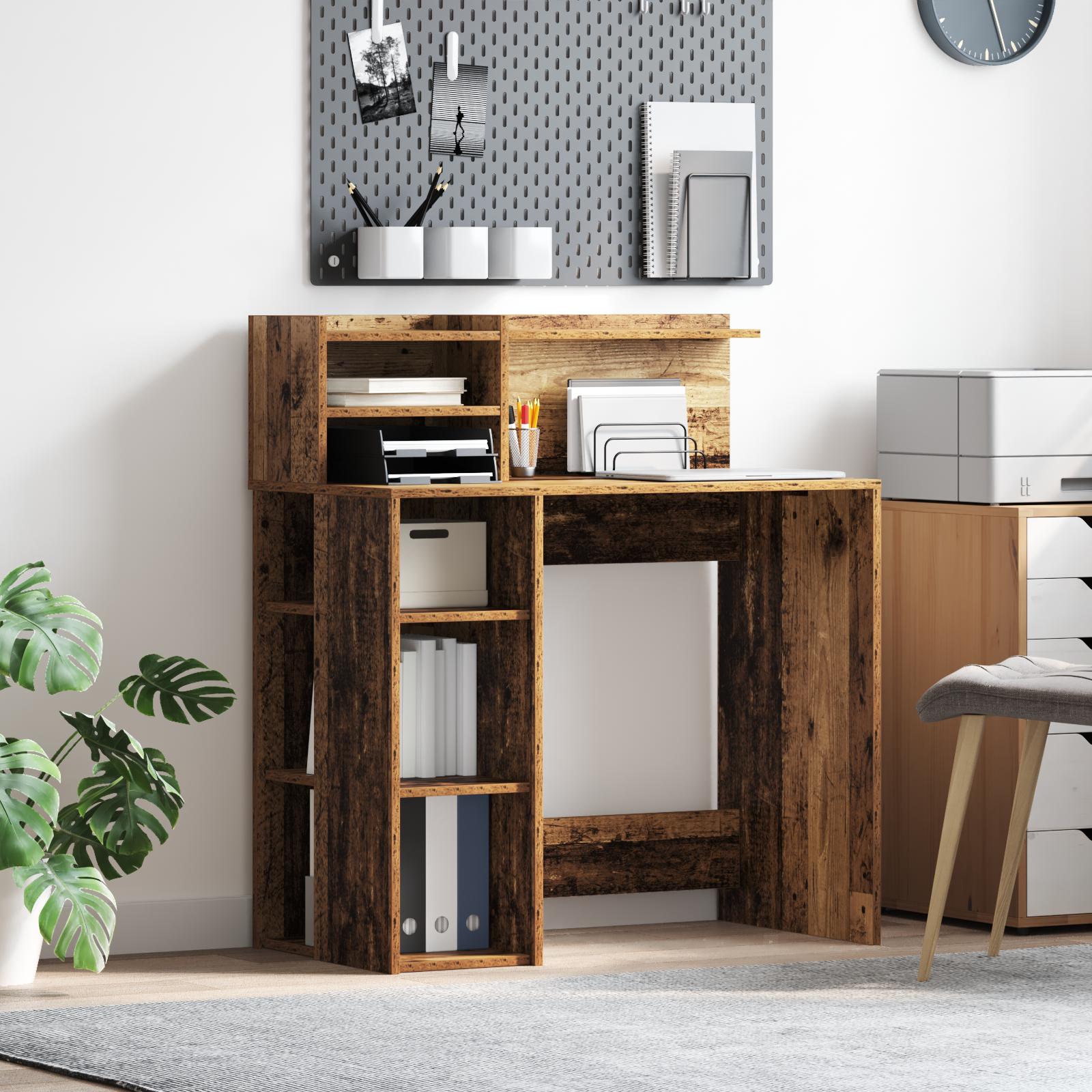 Bord med hylde Gammelt træ 90 x 48 x 101,5 cm Konstrueret træ