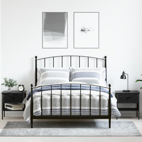Sengeborde 2 stk. - sort eg 40 x 42 x 45 cm