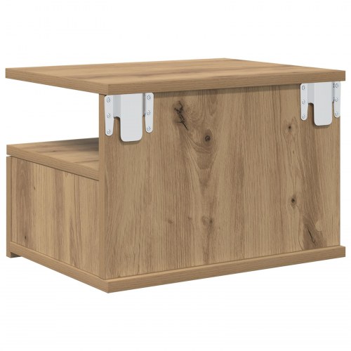 Flydende sengebord - 2 stk i artisan egetræ, 40 × 31 × 28 cm