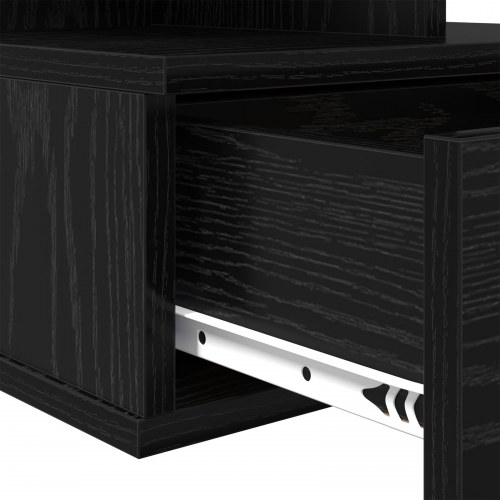 Flydende sengeborde 2 stk - sort eg, 40 × 31 × 28 cm, konstrueret træ