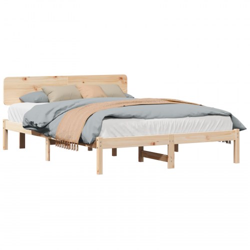 Sengestel 200 x 200 cm i massiv fyrretræ - naturfarvet