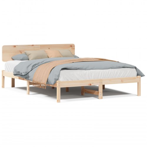 Sengestel 200 x 200 cm i massiv fyrretræ - naturfarvet