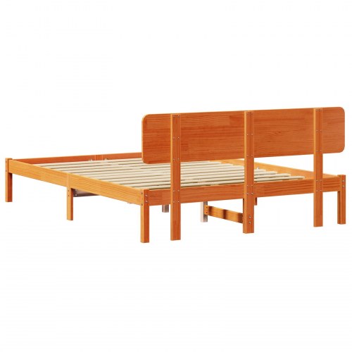 Sengestel med hovedgærde - voks brun 150 x 200 cm
