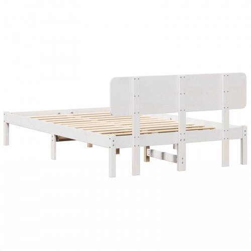 Sengestel med hovedgærde - hvid 120 x 190 cm