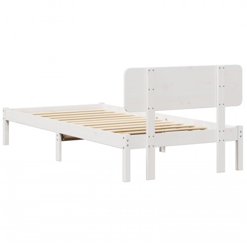 Sengestel med hovedgærde - hvid 90 x 200 cm