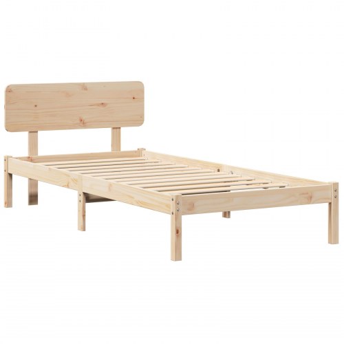 Sengestel med hovedgærde Naturfarvet 80 x 200 cm