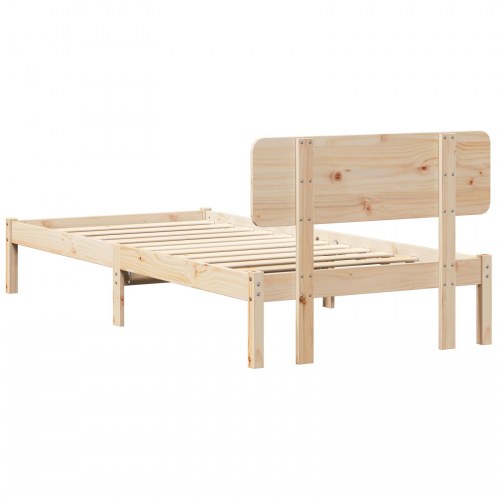 Sengestel med hovedgærde Naturfarvet 80 x 200 cm