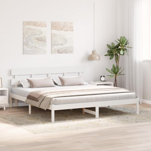 Sengestel med hovedgærde 180 x 200 cm - hvid