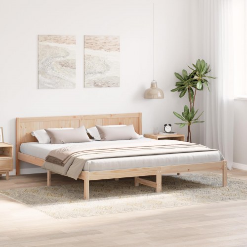 Sengestel med hovedgavl - brun 200 x 200 cm