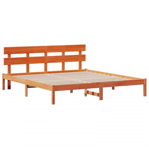 Sengestel med hovedgavl 180 x 200 cm i massivt fyrretræ - brun