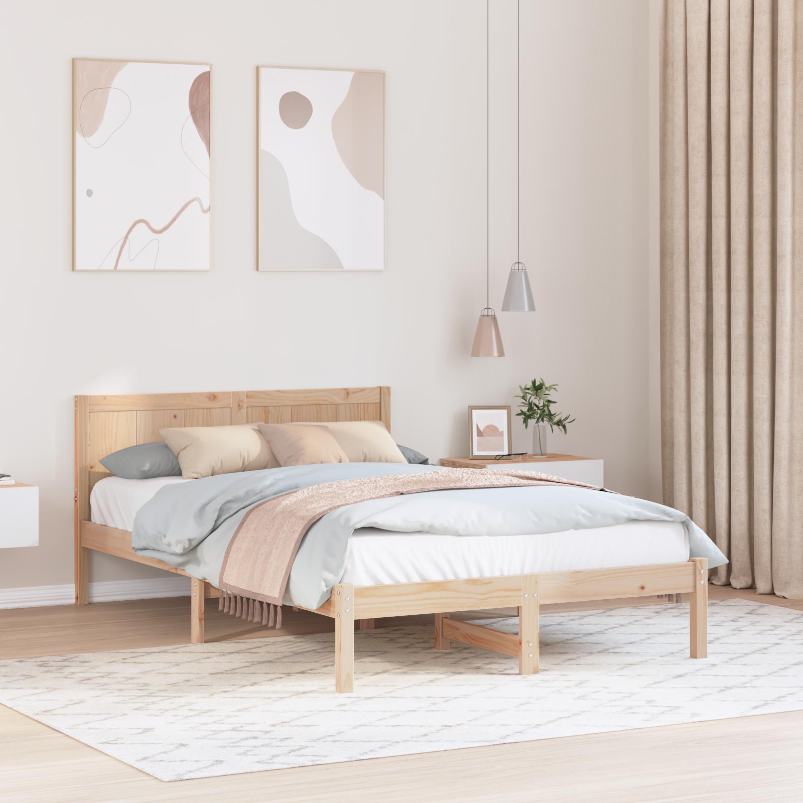 Sengestel Brun 120 x 200 cm Massivt fyrretræ
