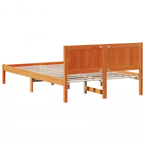 Sengestel med hovedgavl i massivt fyrretræ 120 x 200 cm - brun