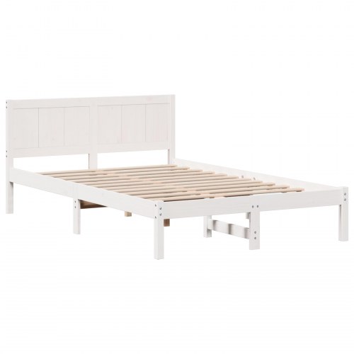 Sengestel hvid 135 x 190 cm i massivt fyrretræ