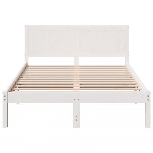 Sengestel hvid 135 x 190 cm i massivt fyrretræ