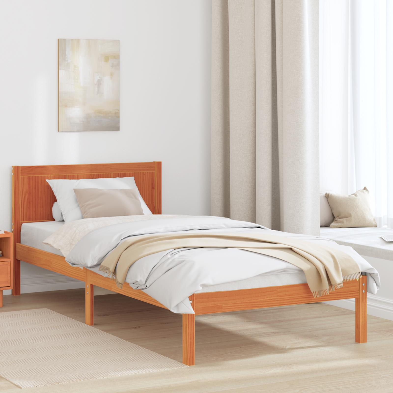 Sengestel Brun 80 x 200 cm Massivt fyrretræ