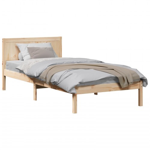 Sengestel med hovedgavl i massivt fyrretræ 90 x 200 cm