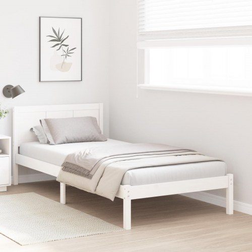 Sengestel med hovedgavl 75 x 190 cm - hvid