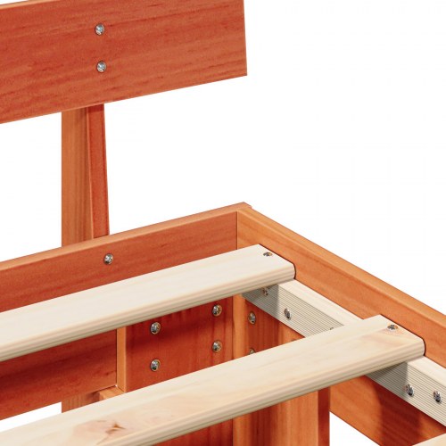 Sengestel med hovedgærde - voksbrun 135 x 190 cm