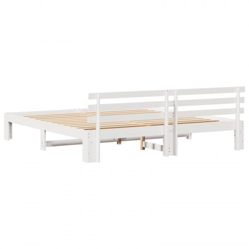 Sengestel med hovedgærde - hvid 200 x 200 cm
