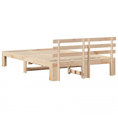 Sengestel med hovedgærde 120 x 190 cm - naturfarvet fyrretræ