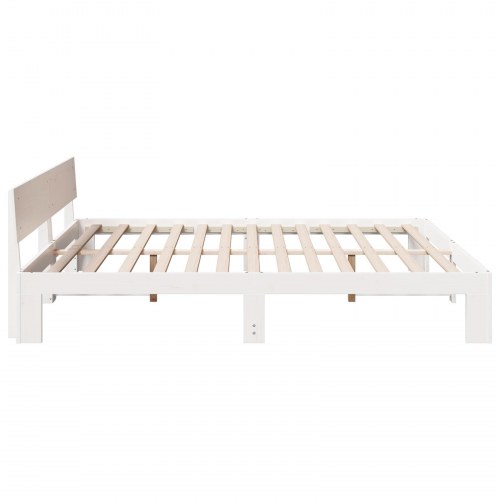 Sengestel med hovedgærde 200 x 200 cm - hvid