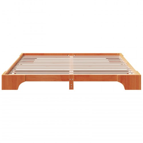Sengestel i voksbrun massiv fyrretræ 180 x 200 cm