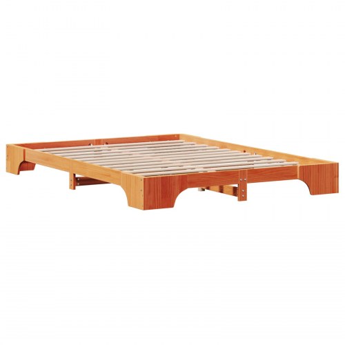 Sengestel voksbrun 150 x 200 cm i massiv fyrretræ