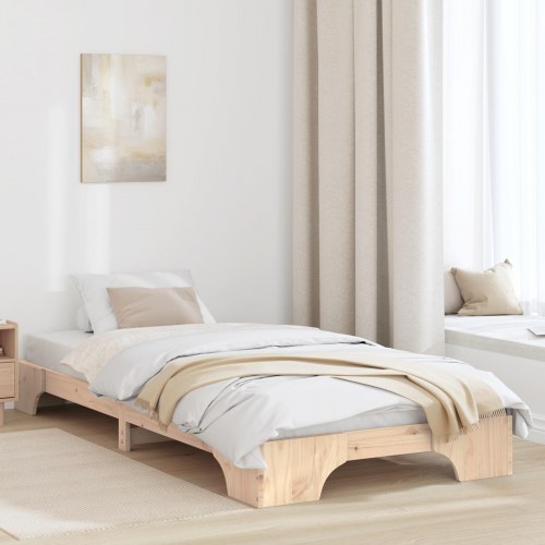 Sengestel i massiv fyrretræ 100 x 200 cm - naturfarvet
