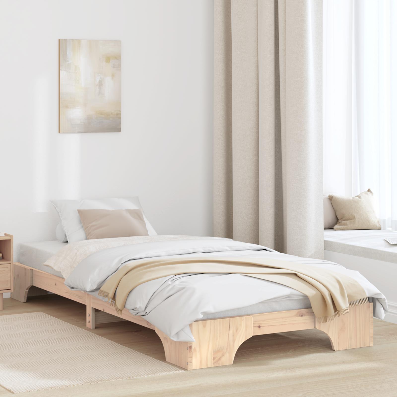Sengestel Massiv fyrretræ 100 x 200 cm Massivt fyrretræ