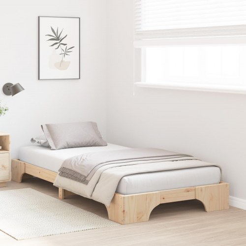 Sengestel i massiv fyrretræ 80 x 200 cm - naturfarvet