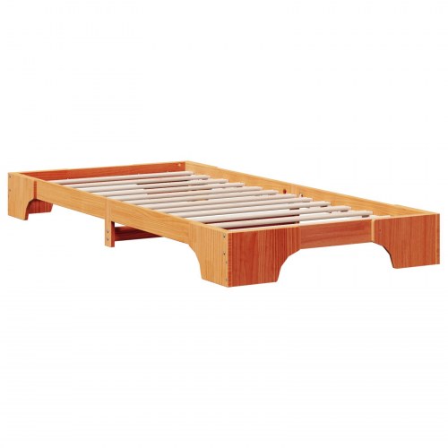 Sengestel i massivt fyrretræ 80 x 200 cm - voks brun