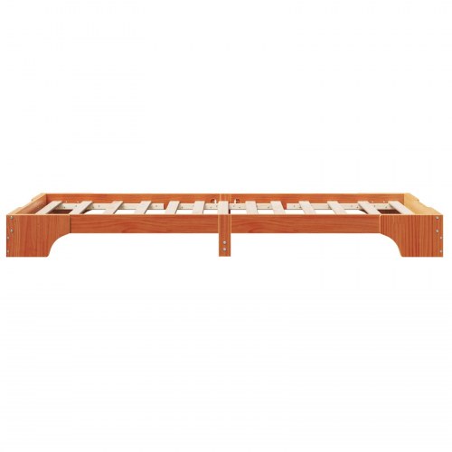 Sengestel i massivt fyrretræ 80 x 200 cm - voks brun