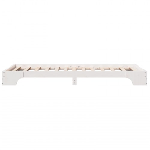 Sengestel hvid 90 x 190 cm i massiv fyrretræ