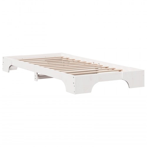 Sengestel hvid 75 x 190 cm i massiv fyrretræ