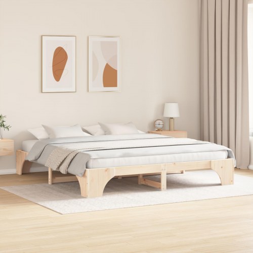 Sengestel i massiv fyrretræ 180 x 200 cm - naturfarvet