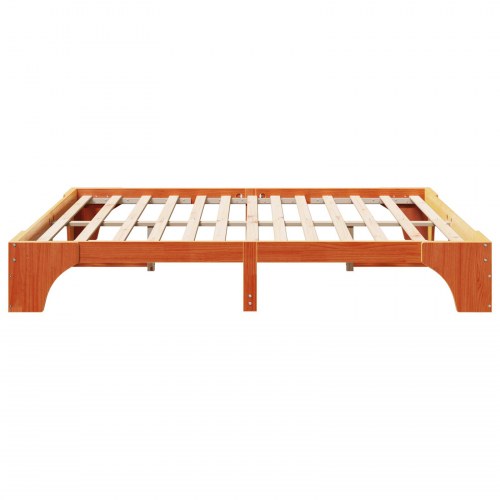 Sengestel med lameller voksbrun 180 x 200 cm - massiv fyrretræ