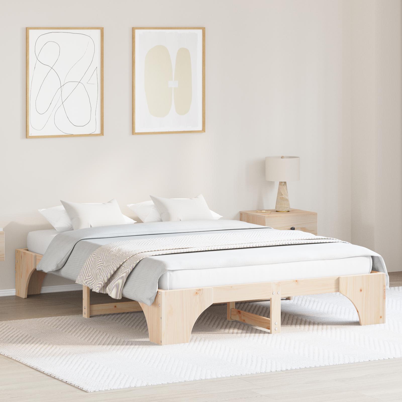 Sengestel Massiv fyrretræ 140 x 200 cm Massivt fyrretræ