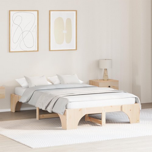 Sengestel i massiv fyrretræ 120 x 200 cm - naturfarvet