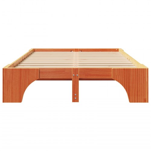 Sengestel voks brun 135 x 190 cm i massiv fyrretræ