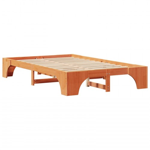 Sengestel voks brun 135 x 190 cm i massiv fyrretræ