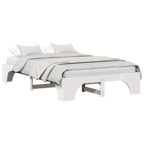 Senge Ramme Hvid Massivt træ 120 x 190 cm Senge Ramme
